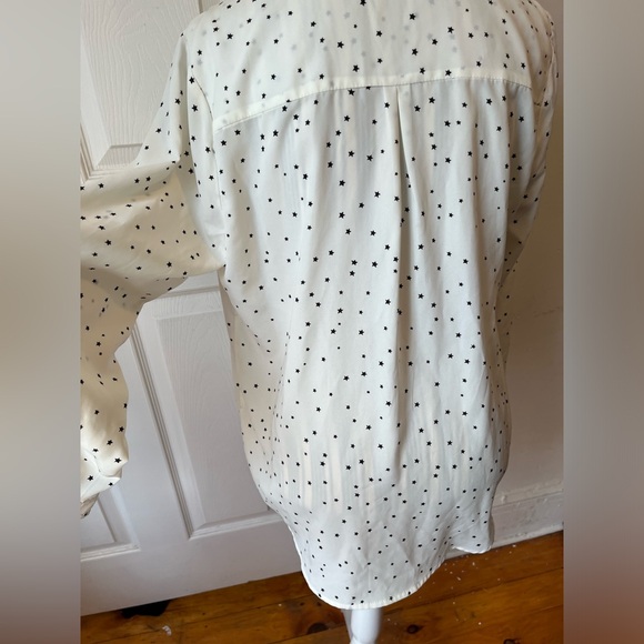 Skies Are Blue Recycled Classic Button Down Blouse Size M - Picture 4 of 10